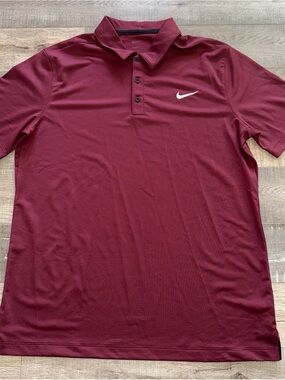 Nike Men’s Maroon Dri-FIT Polo Shirt no tags large